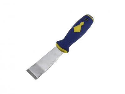Blå spackelspade med gult handtag