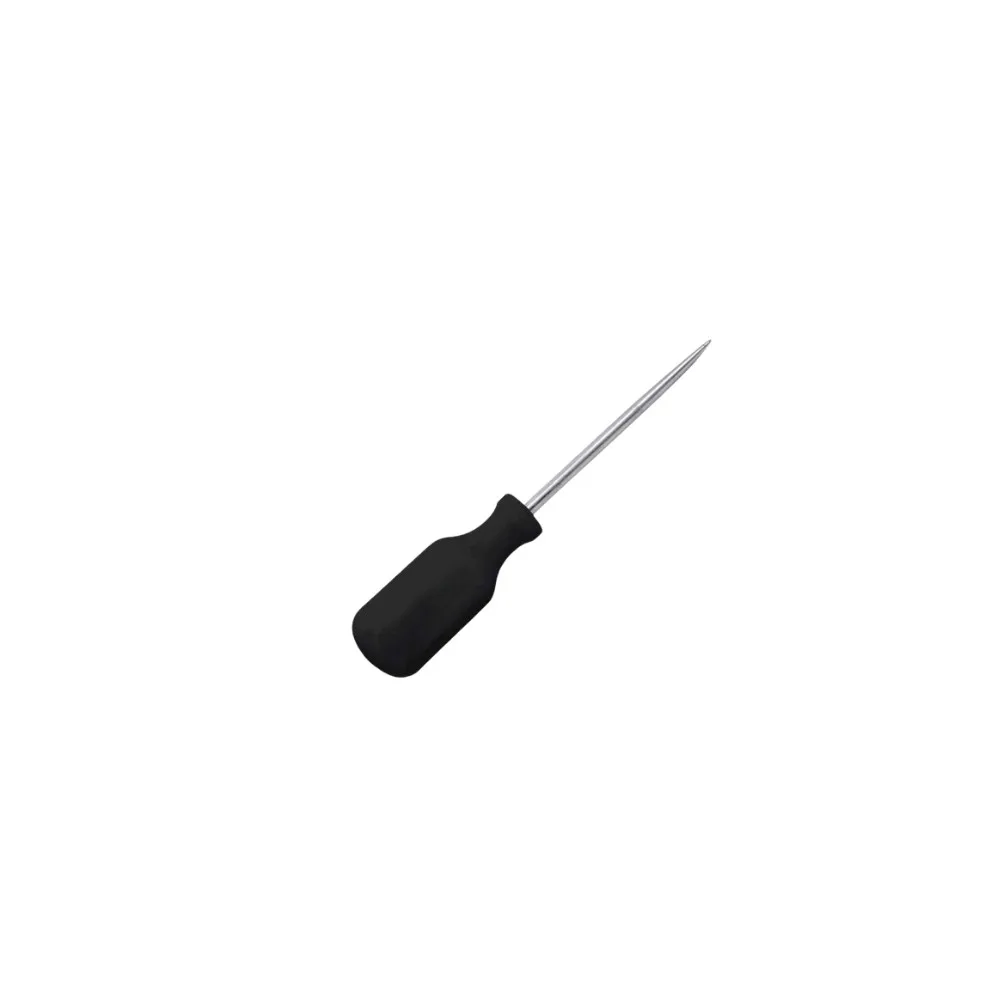 Robust reparationssyl med ergonomiskt plasthandtag för professionell däckreparation och gummibehandling.